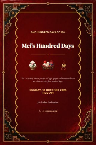 100-Day Baby Celebration invitation preview