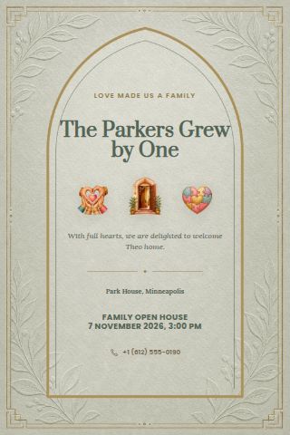 Adoption Announcement invitation preview