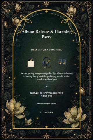 Album Release & Listening Party invitation preview
