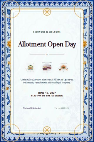 Allotment Open Day invitation design preview