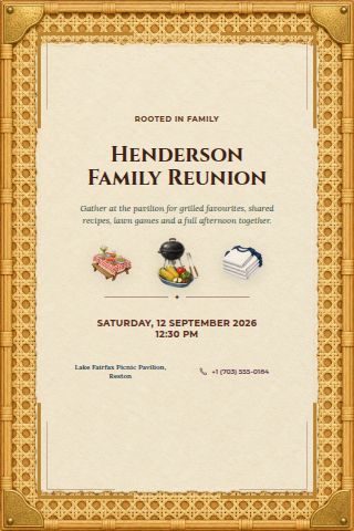 American Family Reunion & Cookout invitation preview