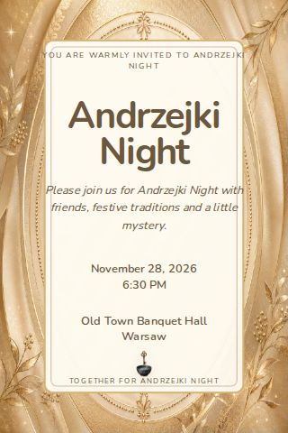 Andrzejki Night invitation design preview