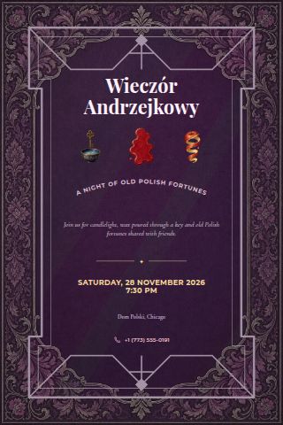 Andrzejki Night invitation preview