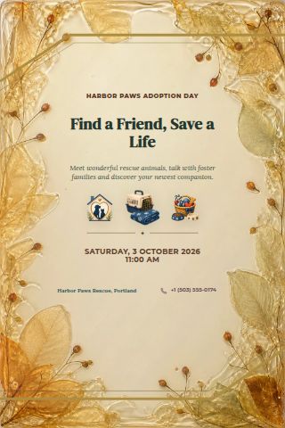 Animal Rescue Adoption Event invitation preview
