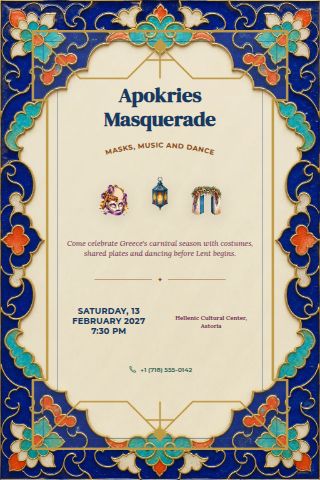 Apokries invitation preview