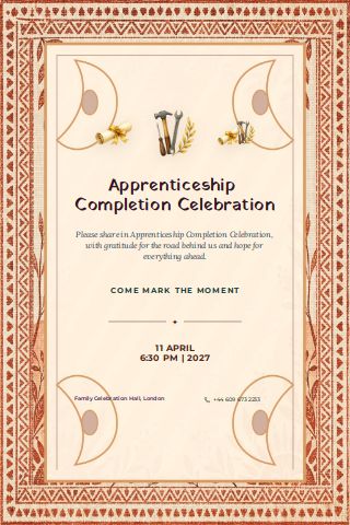 Apprenticeship Completion Celebration invitation preview