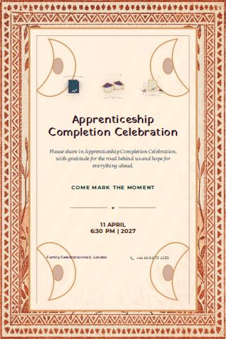 Apprenticeship Completion Celebration invitation design preview
