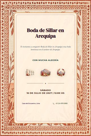 Arequipa Sillar Wedding invitation preview