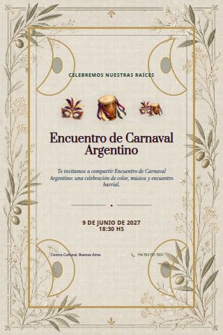 Argentine Carnival Gathering invitation preview