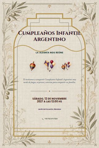Argentine Children's Birthday invitation preview