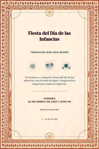Argentine Children's Day Party invitation design preview