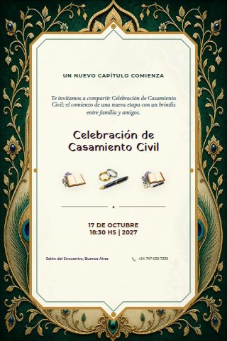 Argentine Civil Wedding Celebration invitation preview