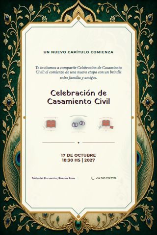 Argentine Civil Wedding Celebration invitation design preview