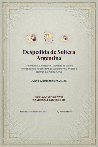Argentine Despedida de Soltera invitation preview