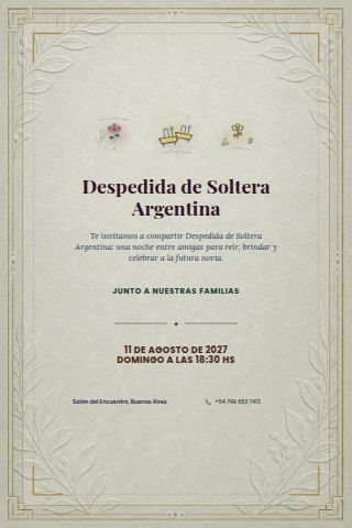 Argentine Despedida de Soltera invitation design preview