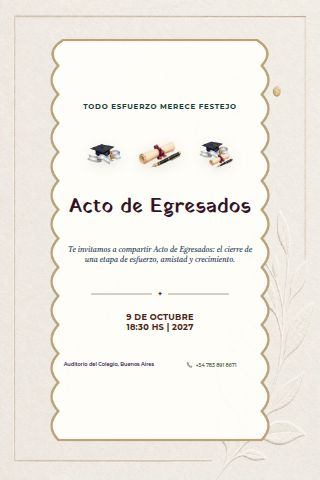 Argentine Egresados Ceremony invitation preview