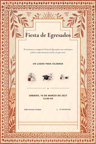Argentine Egresados Party invitation preview