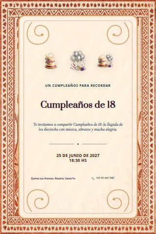 Eighteenth Birthday invitation design