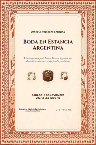 Argentine Estancia Wedding invitation preview