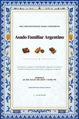 Argentine Family Asado invitation preview