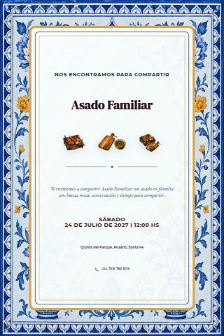 Family Asado invitation design