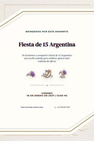 Argentine Fiesta de Quince invitation preview