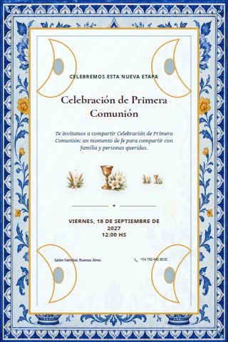 Argentine First Communion Celebration invitation preview