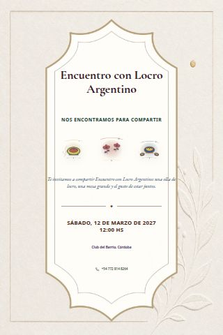 Argentine Locro Gathering invitation design preview