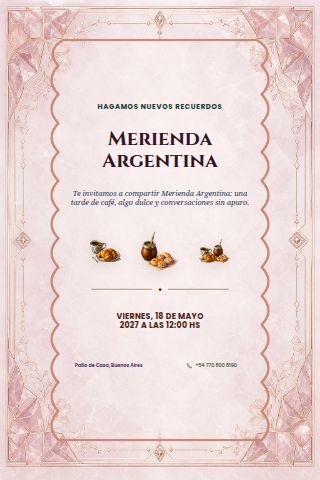 Argentine Merienda invitation preview
