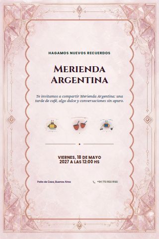 Argentine Merienda invitation design preview