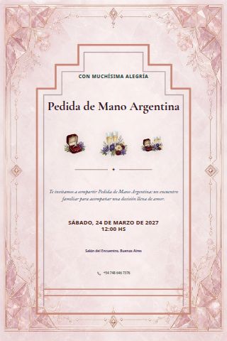 Argentine Pedida de Mano invitation preview