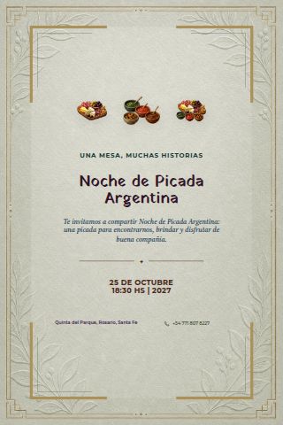 Argentine Picada Night invitation preview