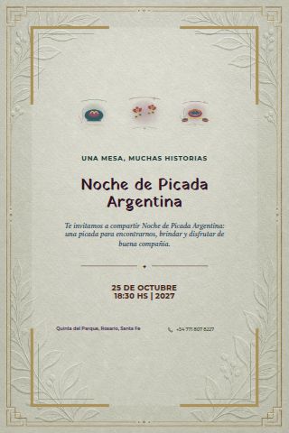 Argentine Picada Night invitation design preview