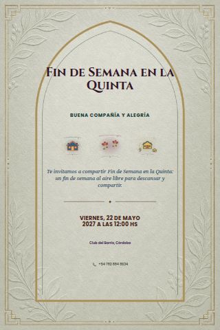Argentine Quinta Weekend invitation design preview