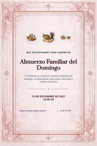 Argentine Sunday Family Lunch invitation preview