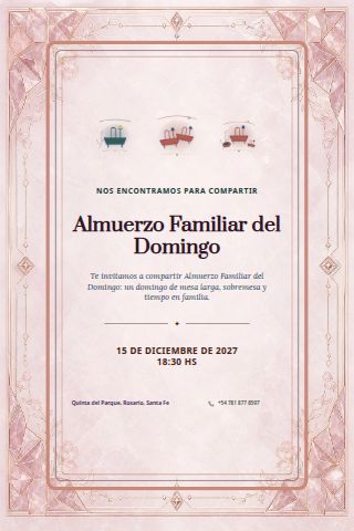 Argentine Sunday Family Lunch invitation design preview