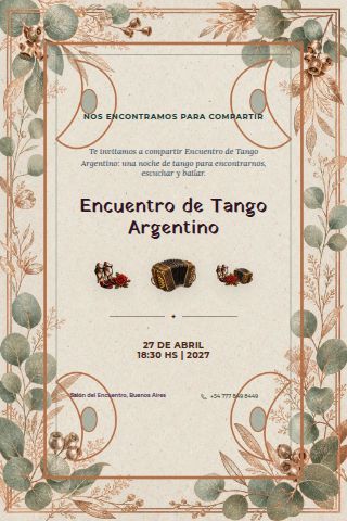 Argentine Tango Social invitation preview