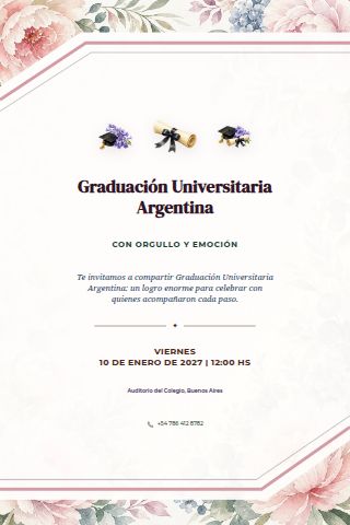 Argentine University Graduation invitation preview