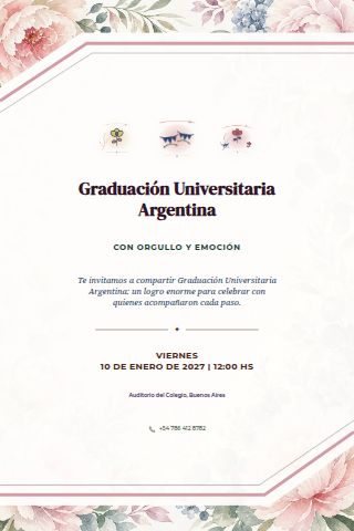 Argentine University Graduation invitation design preview