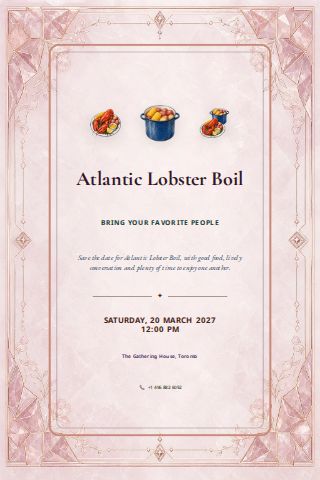 Atlantic Lobster Boil invitation design preview