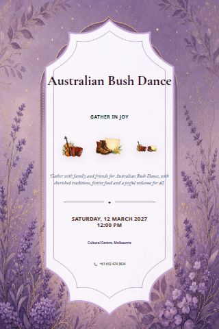 Australian Bush Dance invitation preview