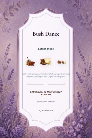 Bush Dance invitation design preview