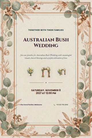 Australian Bush Wedding invitation preview