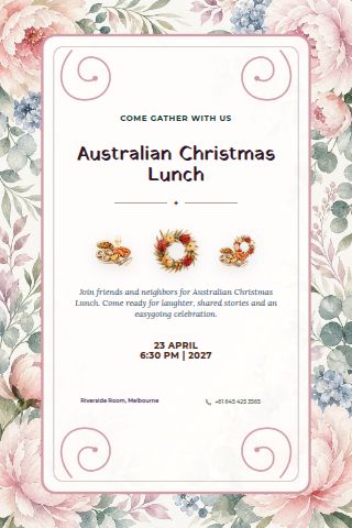Australian Christmas Lunch invitation preview
