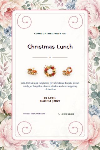 Christmas Lunch invitation design preview