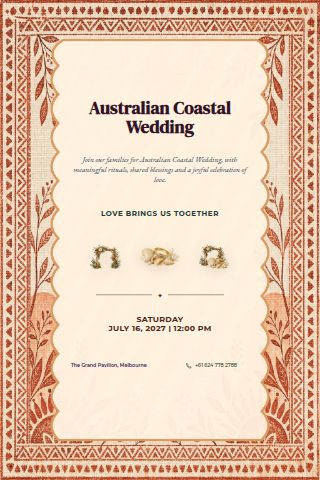 Australian Coastal Wedding invitation preview