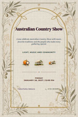 Australian Country Show invitation preview