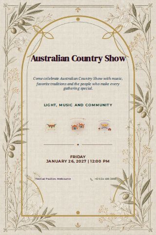 Australian Country Show invitation design preview