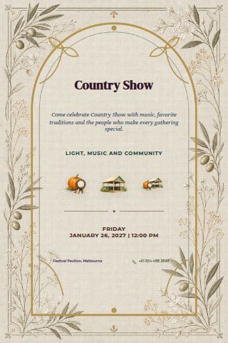 Country Show invitation design preview