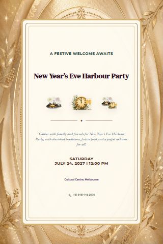 New Year’s Eve Harbour Party invitation design preview